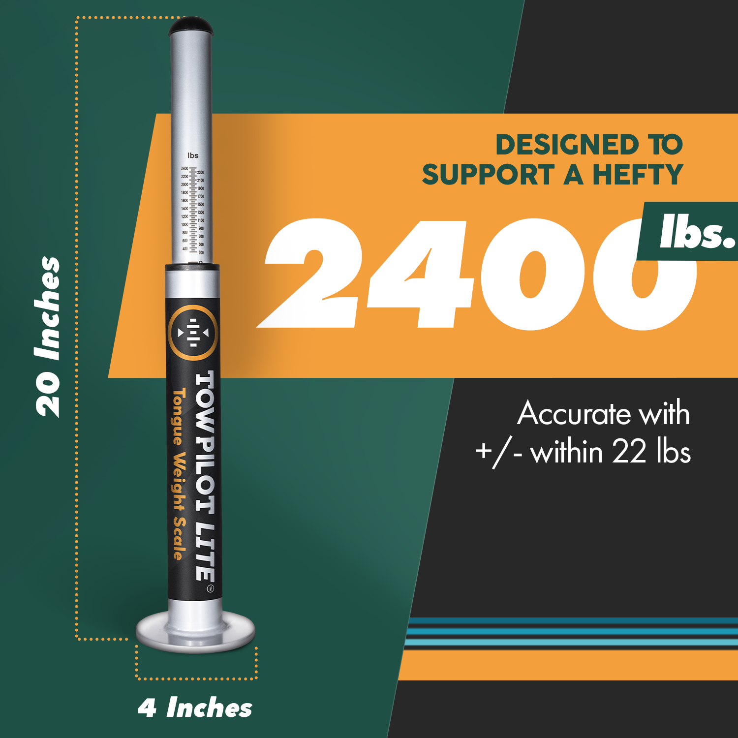 towpilot lite tongue weight scale designed to support a hefty 2400lbs